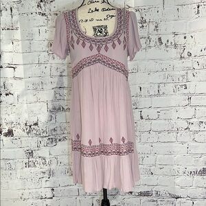 Elegant Pink Embroidered Dress